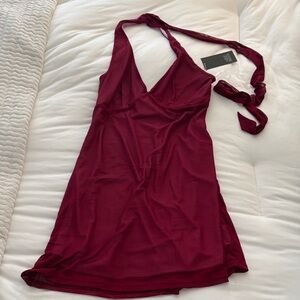 wild fable Burgundy Halter Mini Dress